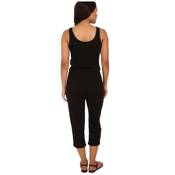 Michael Stars Black Tank Crop Jumpsuit Modal Cotton Made USA Style 9580 medium - Picture 2 of 10